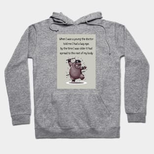 lazy hippo funny dad jokes Hoodie